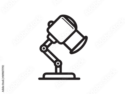 Functional Work Light Tool Icon in Clean Minimal Sleek Vector Artwork