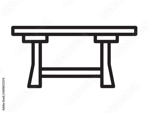Modern Workbench Icon in Professional Sleek Minimal Vector Illustration Artwork