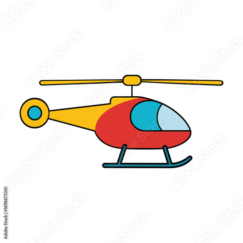 Toy Helicopter White Background Vector Art