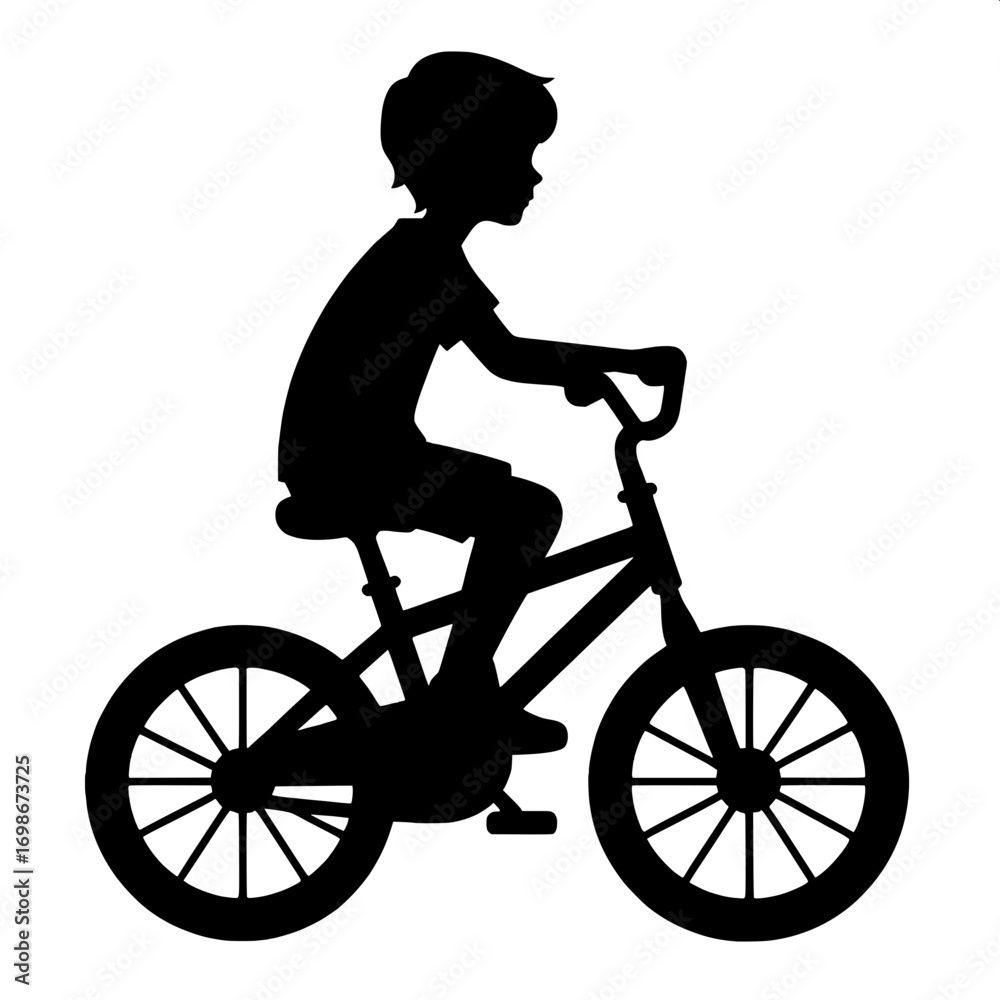Fototapeta premium Boy Riding Bicycle