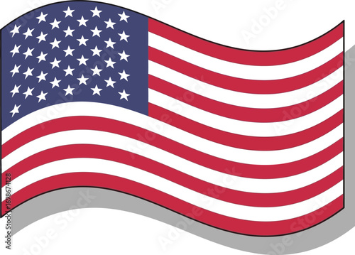 Waving american flag vector illustration