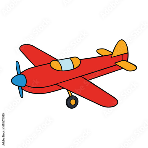 Toy Stunt Plane Vector Illustration