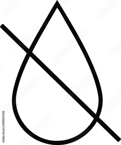 no water prohibition sign outline vector icon