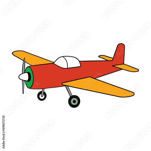 Toy Crop Duster Airplane Vector