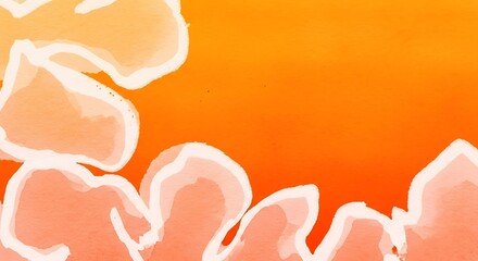 Abstract Orange and Peach Watercolor Background.
