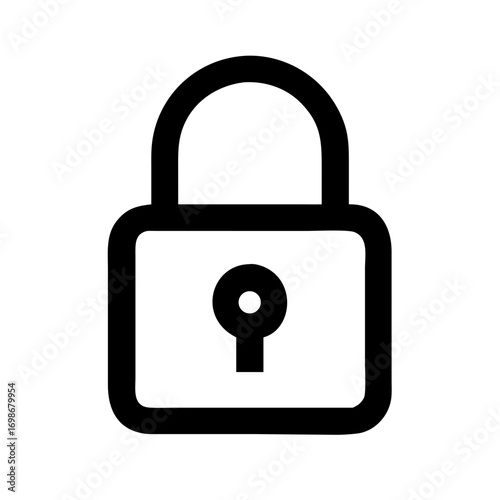lock icon on black button