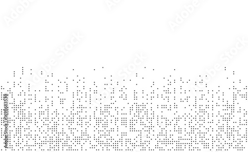 Black halftone dots forming a gradient pattern from bottom to top, creating a minimal abstract texture for modern design projects.