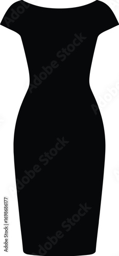 silhouette, sheath dress, knee-length, cap sleeves, boat neck