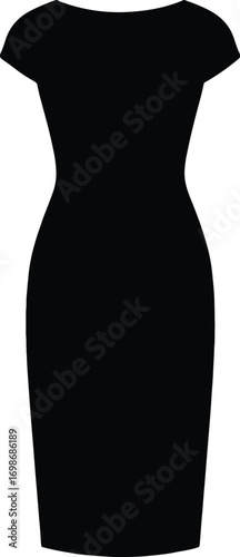 silhouette, sheath dress, knee-length, cap sleeves, boat neck