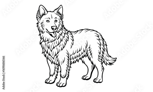 Bear dog Kids t shirt design silhouette and vector line art, Detailed High-Quality Line Art, Suitable for Adult Coloring Books, Stress Relief, Relaxation, and Printable Art Therapy Projects.
