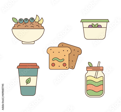 Minimal Flat Vector Food Elements Pack
