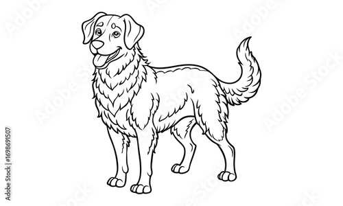 Tucker dog Kids t shirt design silhouette and vector line art, Detailed High-Quality Line Art, Suitable for Adult Coloring Books, Stress Relief, Relaxation, and Printable Art Therapy Projects.