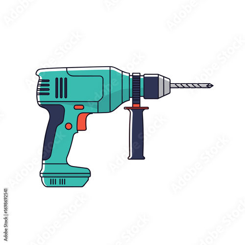 Powerful cordless electric rotary hammer drill for heavy duty construction and diy projects