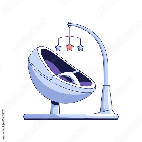 Modern baby rocking chair with engaging mobile for soothing infants and encouraging sensory development