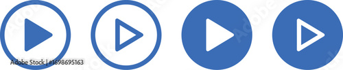 play button, video player, media, audio, music, icon, symbol, interface, control, navigation, round, circle, blue, white, graphic, design, element, technology, digital, playback, start, forward, next,