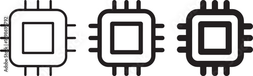 microchip, processor, chip, computer, technology, electronic, component, circuit, symbol, icon, graphic, design, illustration, outline, filled, black and white, hardware, data, processing, digital, sc