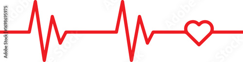 heartbeat, cardiogram, ecg, ekg, pulse, heart rate, medical, health, cardiology, rhythm, life, vital signs, monitor, electrocardiogram, waveform, symbol, love, romance, emotion, red, line, graphic, il