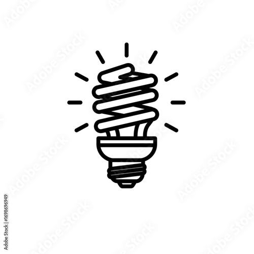 Energy-saving light bulb illustration with eco-friendly design  