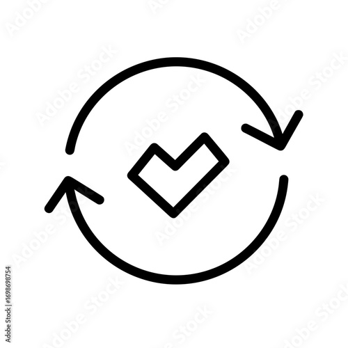 Upcycling concept icon with arrows and heart symbol representing recycling  