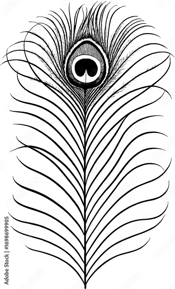 Obraz premium peacock feather vector illustration