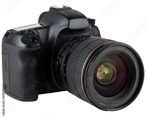 Professional DSLR Camera, isolated on transparent background 