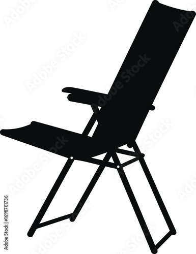 a black chair silhouette on transparent background