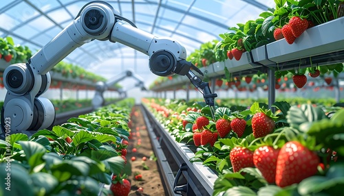Robotic strawberry harvesting in a greenhouse