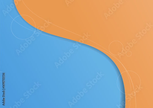 Simple background design with two colors and curved lines in the shape of a wave vector