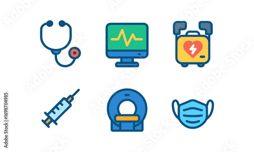 Medical device icons for healthcare design and application
