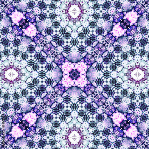 Seamless abstract pattern. Braided intricate pattern. Abstract kaleidoscope background.