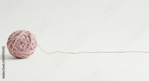 Pink Yarn Unraveling from Chaos to Clarity | Minimalist Metaphor for Mental Peace | Concept of Mindfulness, Anxiety Management, Emotional Recovery