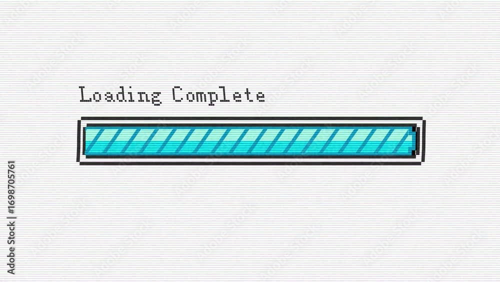 Pixelated Loading Bar Animation with Retro Game Style, Progress and ...
