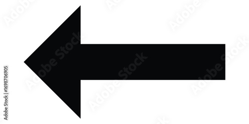 Arrowhead long vector icons. Bold pointing vector arrow icons. Isolated dark black side pointing vector arrow set. Black long line arrow icon on white background. 