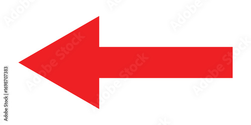 Red long line arrow icon on white background.  Arrowhead long vector icons.  Isolated  red  pointing vector arrow set.  Straight long arrow icon. 