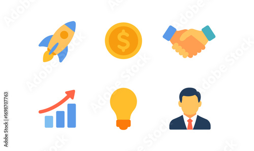 Venture capital symbols for business concepts and financial growth design