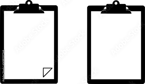 vector clipboard isolated on white background. clipboard with and without a sheet of paper for message notes. business or school clipboard
