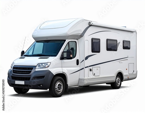 White Motorhome on a White Background

