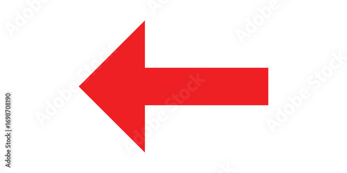 Red long line arrow icon on white background.  Arrowhead long vector icons.  Isolated  red  pointing vector arrow set.  Straight long arrow icon. 