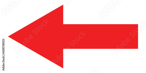 Red long line arrow icon on white background.  Arrowhead long vector icons.  Isolated  red  pointing vector arrow set.  Straight long arrow icon. 