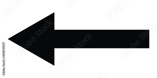 Arrowhead long vector icons. Bold pointing vector arrow icons. Isolated dark black side pointing vector arrow set. Black long line arrow icon on white background. EPS 10.  