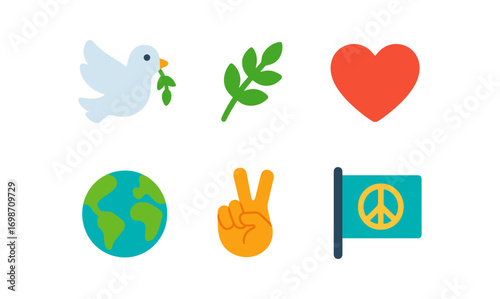 Peace symbols collection for global harmony and unity design projects