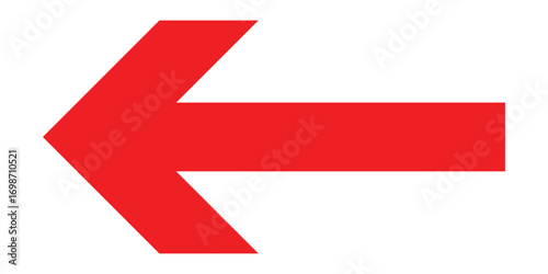 Red long line arrow icon on white background.  Arrowhead long vector icons.  Isolated  red  pointing vector arrow set.  EPS 10. 