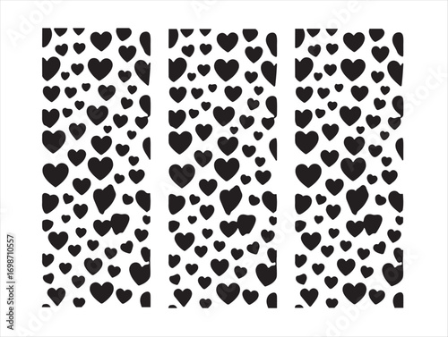 Heart icon shape in silhouette with full slim style white background.