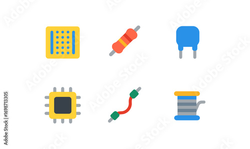 Electronics prototyping icons set for design, download, and use in technology projects