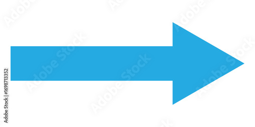 Long blue arrowhead vector icon set.  Isolated long blue arrow icon on white background. EPS 10. 