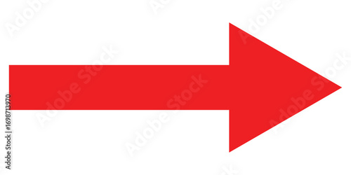  Bold pointing vector arrow icons. Isolated  red  pointing vector arrow set. Red long line arrow icon on white background.  Arrowhead long vector icons. EPS 10. 