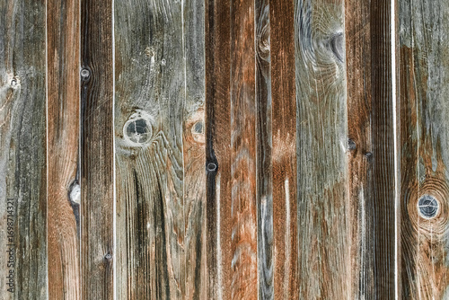 Fotografi Brown old weathered wooden texture plank background board obsolete messy