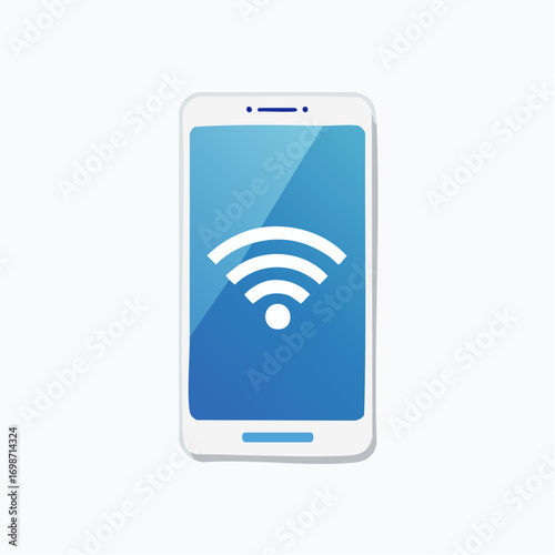 Illustrative depiction of a smartphone displaying a vibrant wifi signal for seamless connectivity