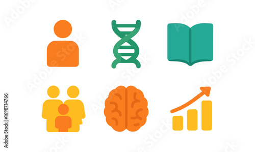 Human development icons for educational and business design projects