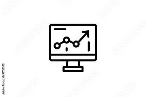 Wallpaper Mural Line graph on computer monitor icon symbolizing data analysis and growth trends Torontodigital.ca